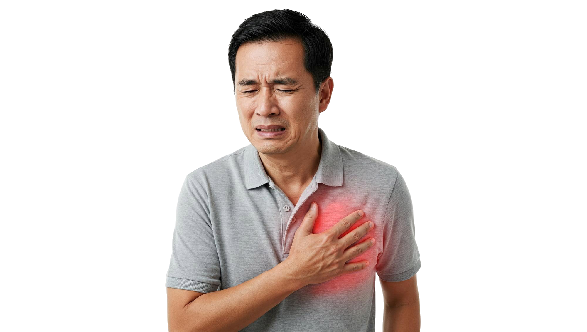 Pria memegang dada — nyeri dada