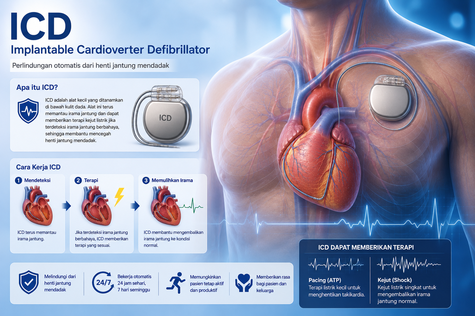 ICD implantable cardioverter defibrillator — cegah kematian mendadak