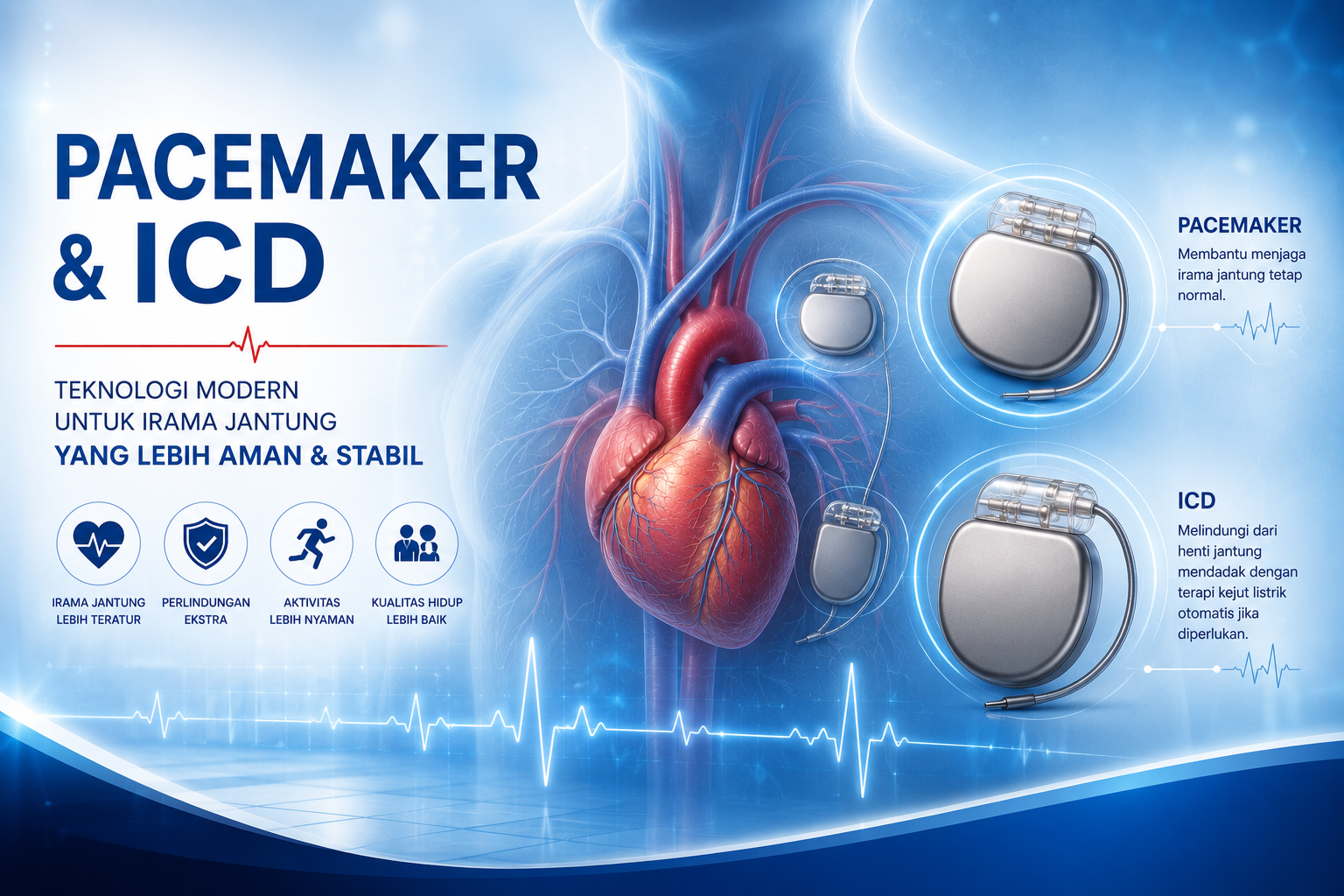 Pacemaker dan ICD — implan perangkat jantung untuk aritmia dan bradikardia di Malaysia