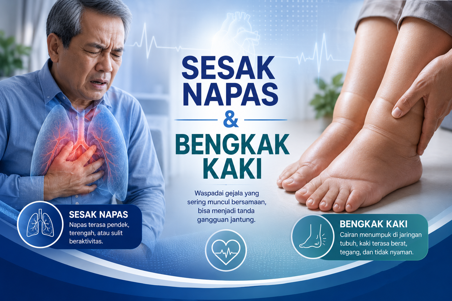Sesak napas dan bengkak kaki sebagai gejala gagal jantung — evaluasi dan penanganan di Malaysia