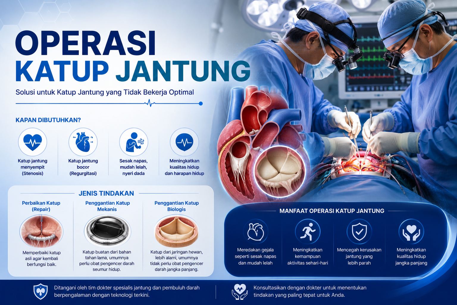 Operasi katup jantung — repair dan penggantian katup mitral dan aorta di Malaysia